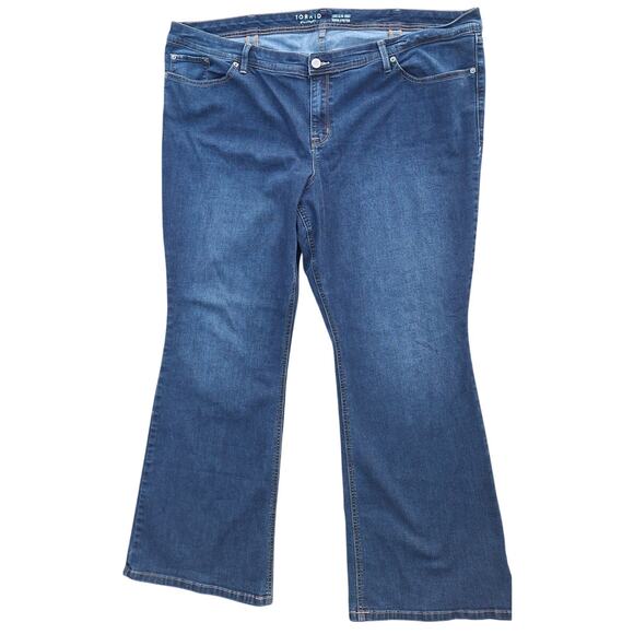 Torrid Luxe Slim Boot Super Stretch Blue Jeans Size 26 Tall Plus size 31" inseam - Picture 1 of 7